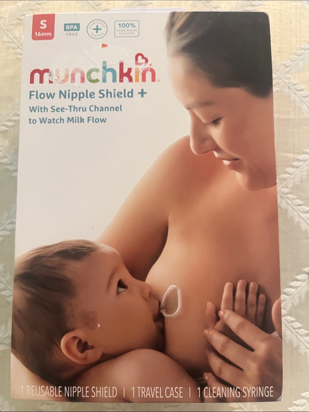 Munchkin Flow Nipple Shield  See-Thru Channel Original box,Sealed